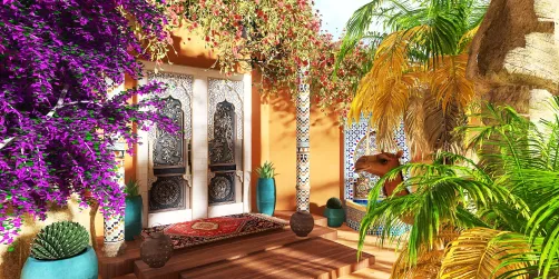 Typical Moroccan raw brick house 