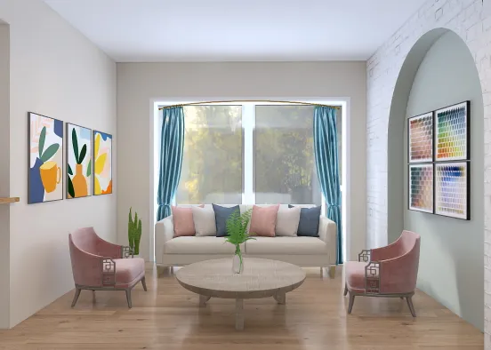 Colorful living room Design Rendering