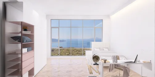 White simple bed room
