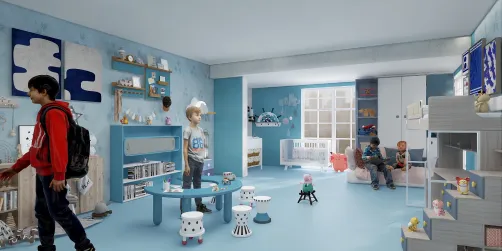 Boys room in daycare