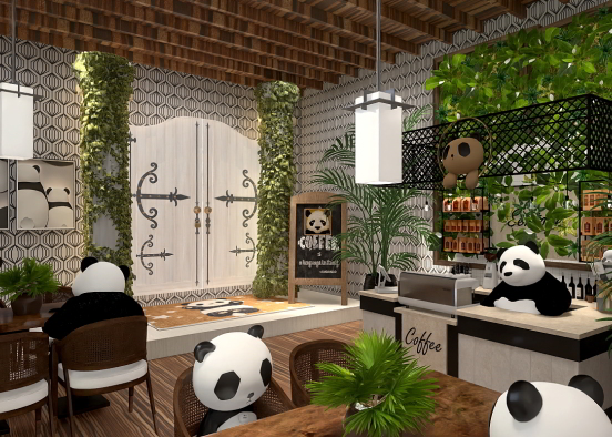 Panda Coffee Shop 🐼 Design Rendering
