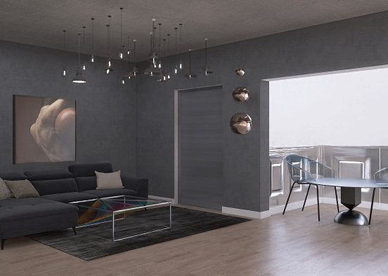 Ultra Modern Living Room  Design Rendering