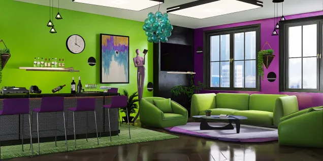 Green,black&purple