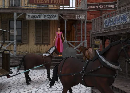 # Pequeño pueblo cowboy Renderização de Design
