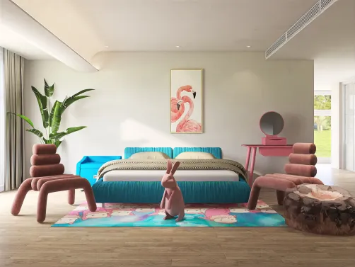 Pink and Blue Kids Room