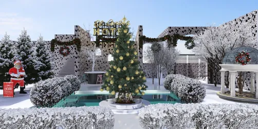 Hotel geométrico navideño