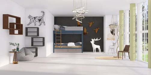 kids room black-white