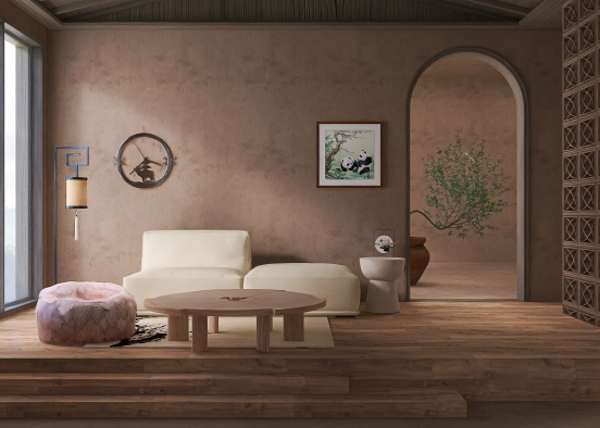 Comfortable simple living room  Design Rendering
