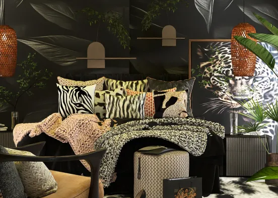 # Zebra, Cheetah, and Greenery Renderização de Design