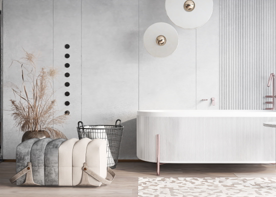 Bauhaus Light Grey Bathroom Design Rendering