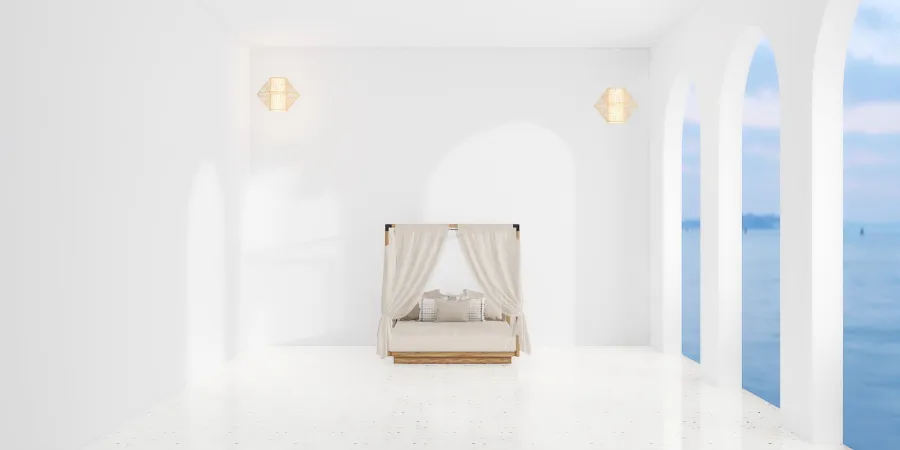 a bed with a white blanket and a white wall 