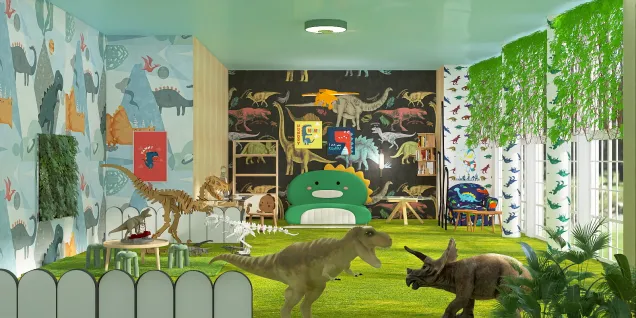 Детская комната с динозаврами