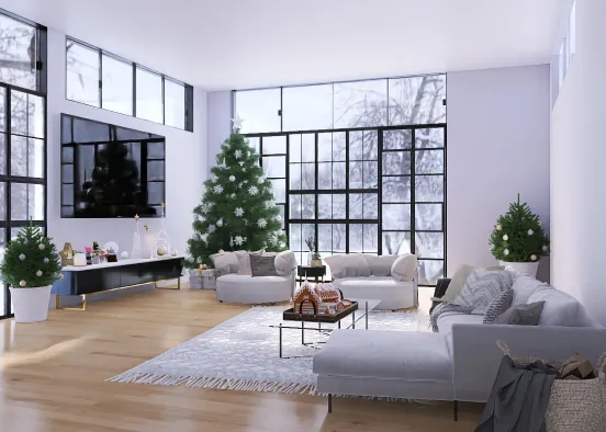 Christmas Season Living Room Design Rendering