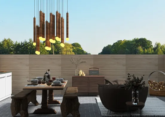 Outdoor living and dining  Design Rendering