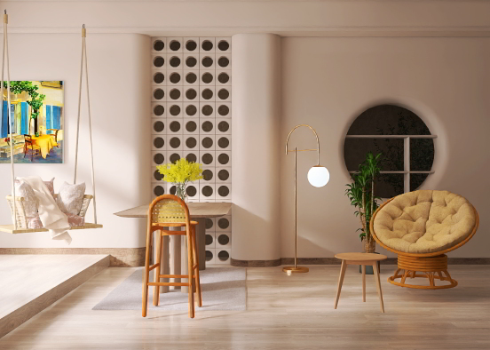 Bohemian Living room Design Rendering