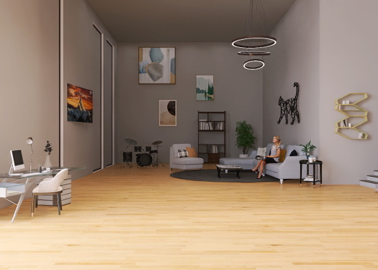 Just A Modern Living Room Design Rendering