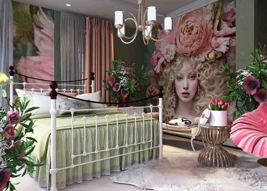 Flower Bedroom  Design Rendering