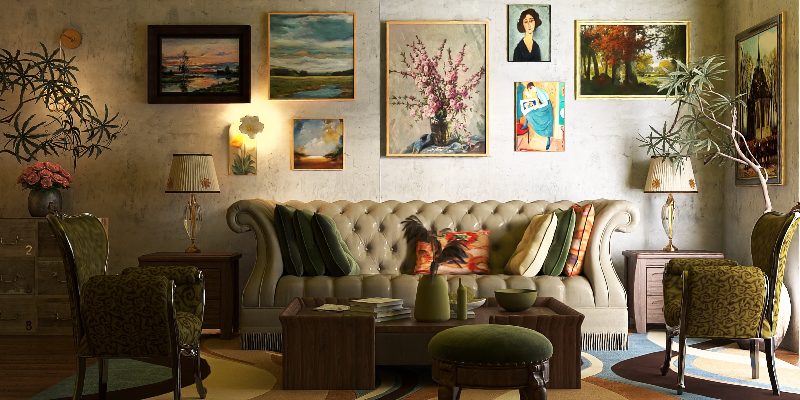 Vintage Maximalist Living Room