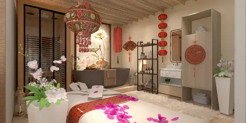 Spa room with elements of East.🧽🪷🪷🪷