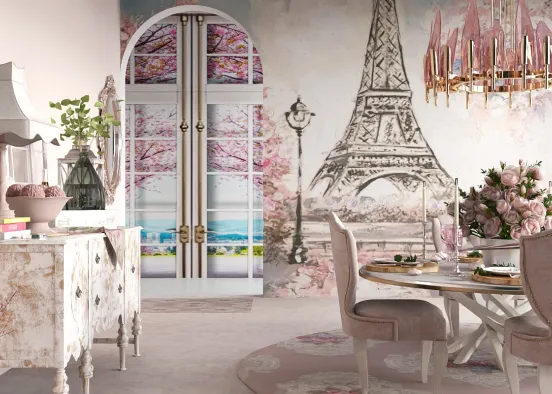 # Parisian Blossom Celebration Renderização de Design