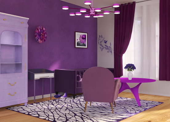 Sala de estar roxa✨/ Purple living room✨ Design Rendering
