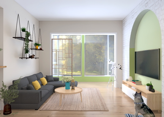 Airy Living Room  Design Rendering
