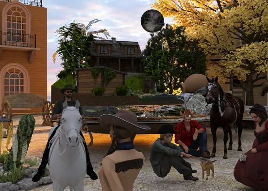 # western neighborhood nigth Визуализация дизайна