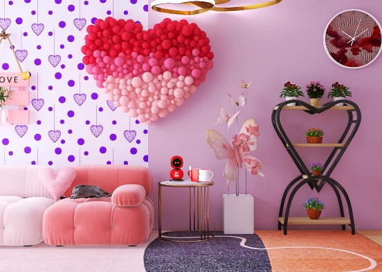 Valentine’s Day room Design Rendering