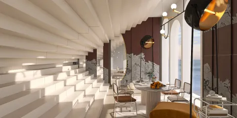 modern dining area featuring elegant table setting and stylish lighting, incorporating interior decor elements, utilizing Homestyler's real-time 3D rendering for efficient design previews.