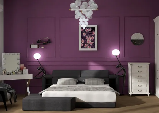 purple palate base colour bedroom  Design Rendering