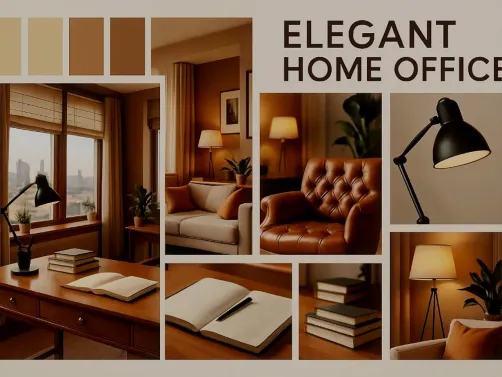 Elegant Home Office Moodboard 