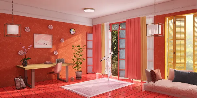 Rose colored room