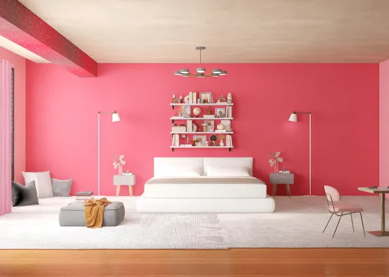 A pink and aesthetic room.... Hope you like it Design Rendering