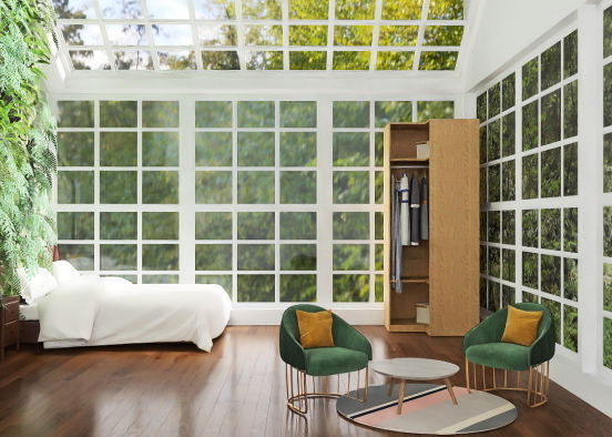 Window fern bedroom - forrest home Design Rendering