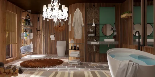 Wooden bathroom