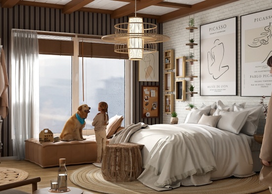Big sister room (natural wood)🪵  Design Rendering
