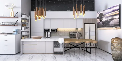 Kitchen and coffee corner 