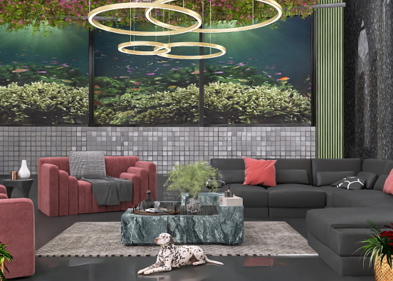 Interior- Divine❤️Aquarium Lounge ❤️ Design Rendering