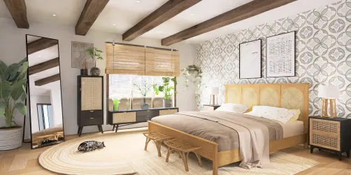 rattan bedroom