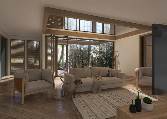 A relaxing Living Room 🍃 Design Rendering