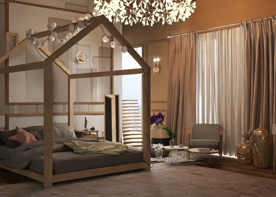 relaxing bedroom Design Rendering