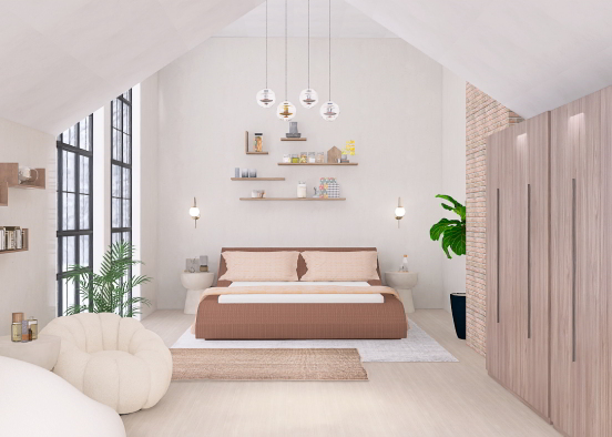 Spiced brown bedroom Design Rendering