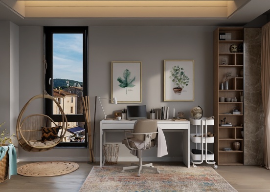 beige office 🌿 Design Rendering