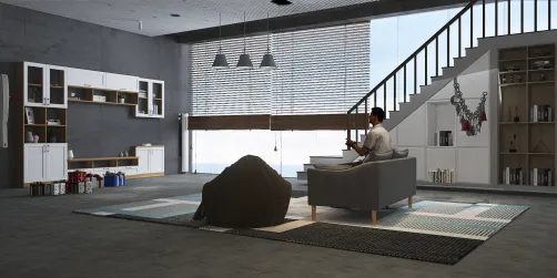 Sala navideña y moderna.