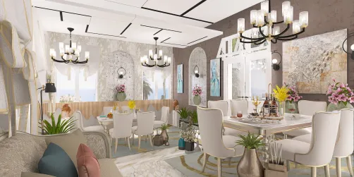 A luxurious restaurant by the sea 