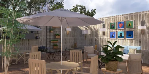 small outdoor area for cafe 