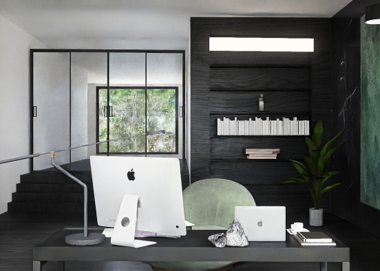 Home office - space Design Rendering