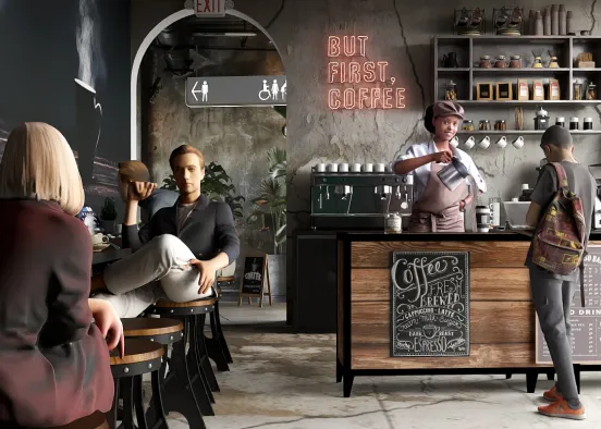 # But first Coffee Renderização de Design