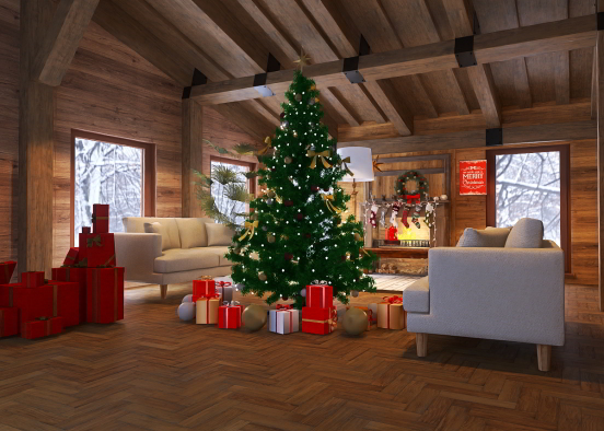 Christmas carol living room  Design Rendering