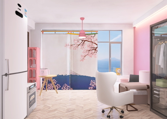 Kawaii bedroom/living room Design Rendering